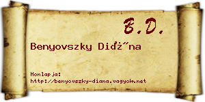 Benyovszky Diána névjegykártya